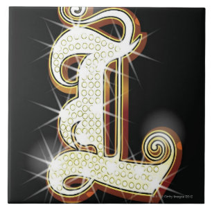 Bling Alphabet L Fliese