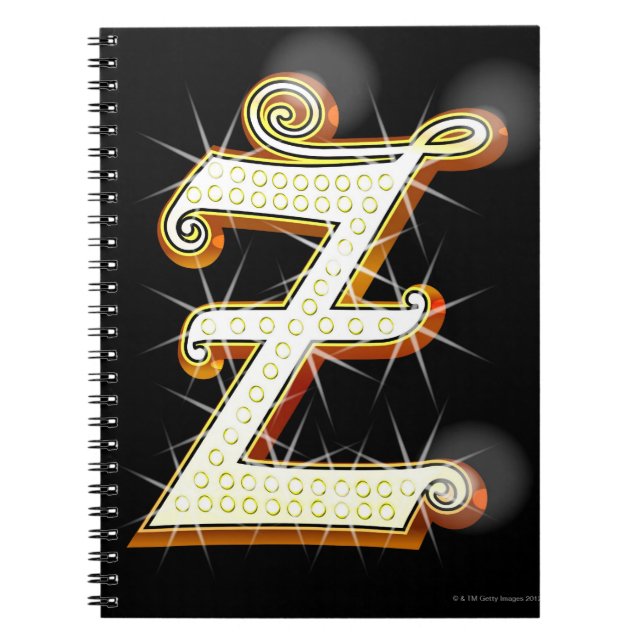 Bling-Alphabet Z Notizblock (Vorderseite)