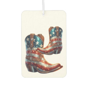Bling American Flag Cowboy Boots Autolufterfrischer
