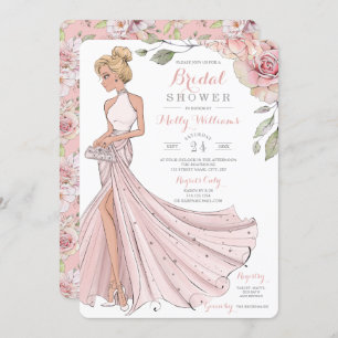 Bling and Glitzer Girl Bride Brautparty Einladung