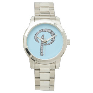 Bling Armbanduhr p-Monogramms