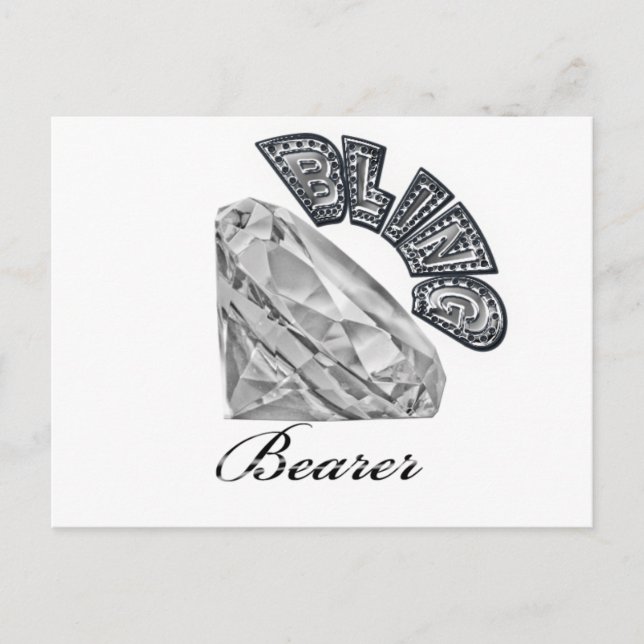 Bling Bearer Wedding Postkarte (Vorderseite)