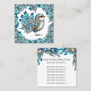 Bling Birds Thema Quadrat Handout oder Visitenkart Quadratische Visitenkarte