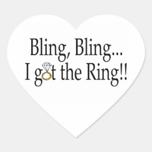 Bling Bling Got ich die Ring Wedding Verlobung Herz-Aufkleber