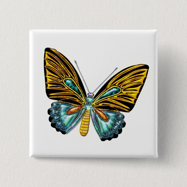 Bling Bling Schmetterling Button (Vorderseite)