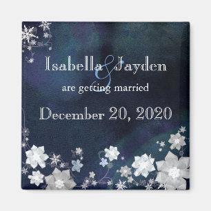Bling Bling Winter Wedding Save the Date Magnet
