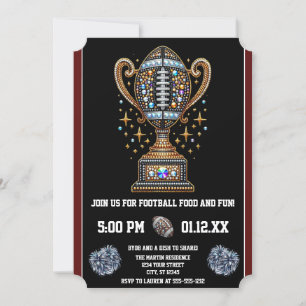 Bling Football Party Big Game Bowl Game Trophy Einladung