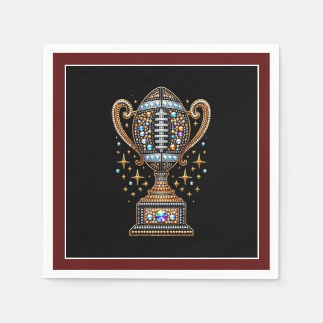 Bling Football Party Big Game Bowl Game Trophy Serviette (Vorderseite)