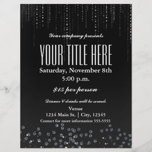 Bling Funkeln Elegantes Glamour Event Flyer Poster