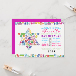BLING Gemstone Bat Mitzvah Einladung