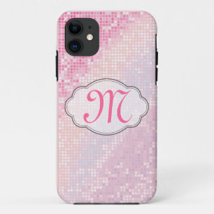 Bling Glitter Girly Rosa Monogramm IPHONE 5 Hülle
