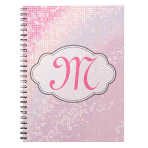 Bling Glitzer Girly Button Monogram, erstes Note B Notizblock