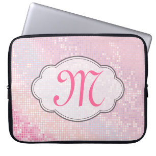Bling Glitzer Girly Pink Monogram 15" Notebook-Geh Laptopschutzhülle