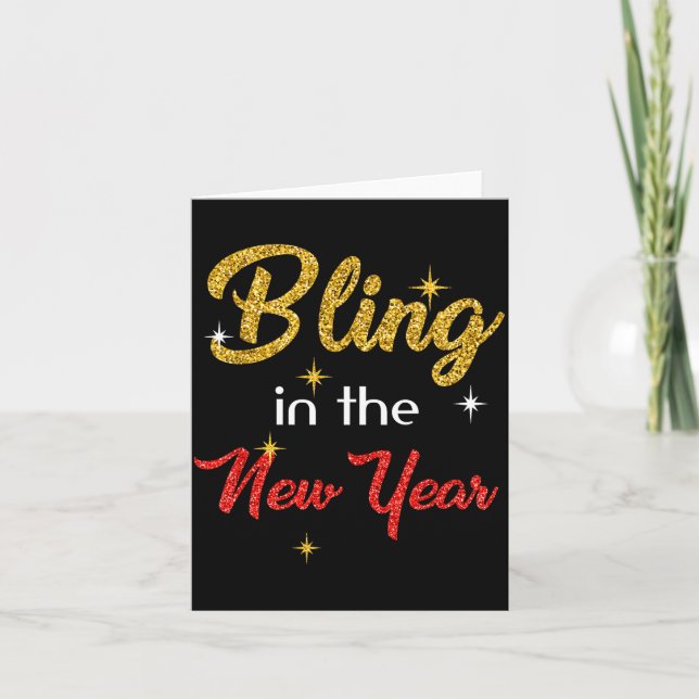 Bling In The New Year Shirt _ New Year's Eve Holid Karte (Vorderseite)