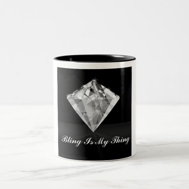Bling ist meine Sache-Tasse Zweifarbige Tasse (Mittel)
