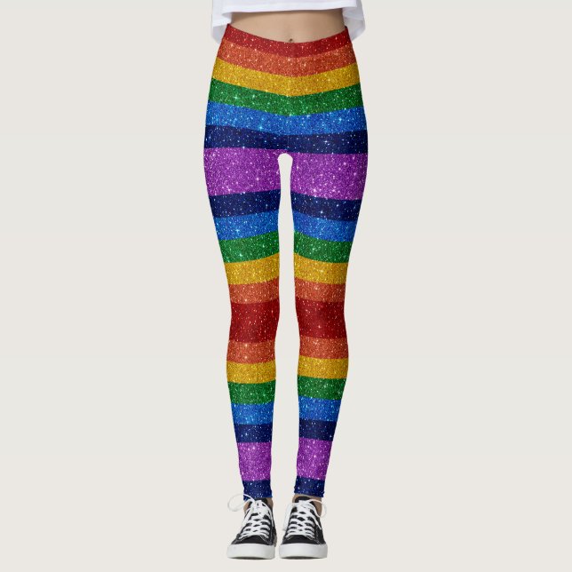 Bling Me Up Regenbogen 5 Pop Mode Leggings (Vorderseite)