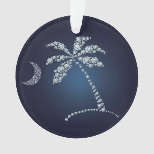 Bling Palm Tree und Crescent Moon Ornament