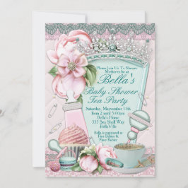 Bling Peony Baby Shower Tea Einladung