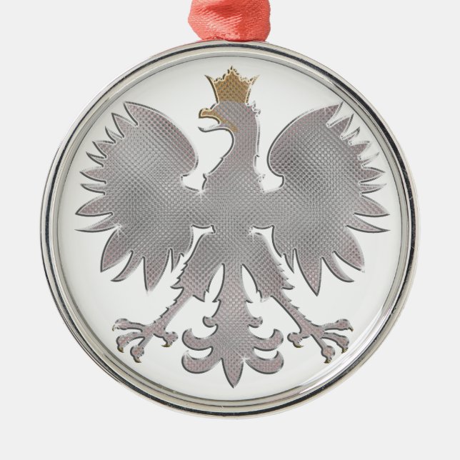 Bling polnische Eagle Verzierung Silbernes Ornament (Vorne)