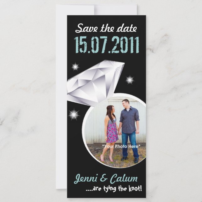Bling Ring Ihr Foto Hochzeit Speichern Sie das Dat Save The Date (Vorderseite)