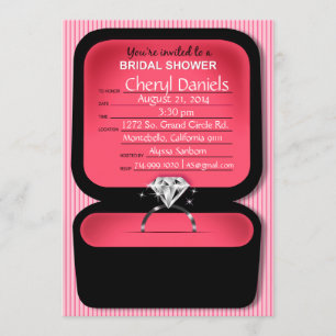 Bling Ring-Kasten-Brautpartykoralle Einladung