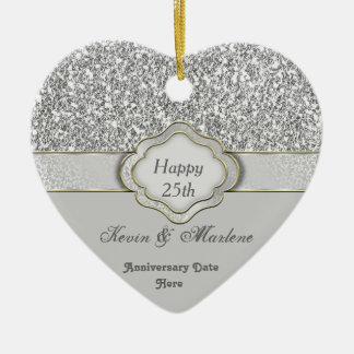 BLING Silver CUSTOM 25. JAHRESGESCHENKE ORNAMENT