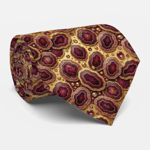 Bling & Sparkle Luxus-Burgunder-Geoden-Schlips Krawatte
