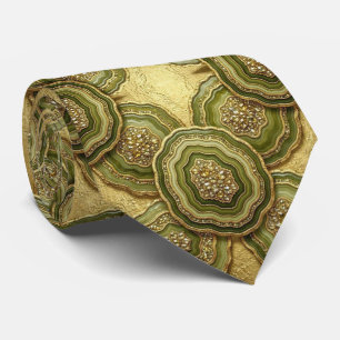 Bling & Sparkle Luxus-Olivgold-Geoden-Halstuch Krawatte