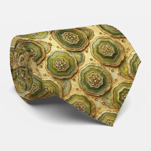 Bling & Sparkle Luxus-Olivgold-Geoden-Halstuch Krawatte