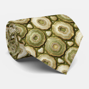 Bling & Sparkle Luxus-Olivgold-Geoden-Halstuch Krawatte