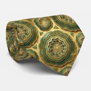 Bling & Sparkle Luxus-Olivgold-Geoden-Halstuch Krawatte