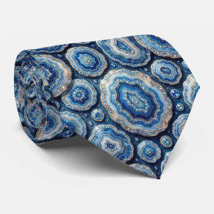 Bling & Sparkle   Luxus-Ozeanblauer Geode-Halstuch Krawatte