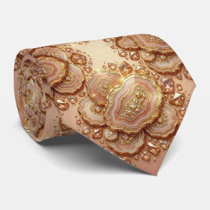 Bling & Sparkle   Luxus-Roségold-Geoden-Halstuch Krawatte