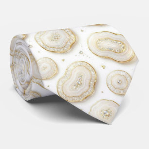 Bling & Sparkle Luxus Weißgold-Geoden-Schlips Krawatte
