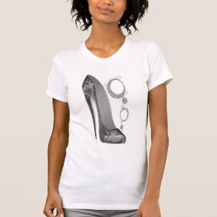 Bling und starke Stilett-Schuh-Kunst T-Shirt