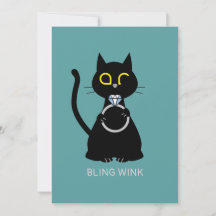 BLING WINK Funny Cat Vorschlag Grußkarte