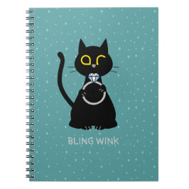 BLING WINK Funny Cat Vorschlag Notebook Notizblock