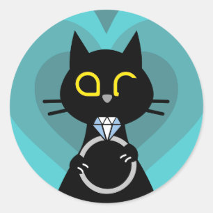 BLING WINK - Vorschlag für eine schwarze Katzenauf Runder Aufkleber
