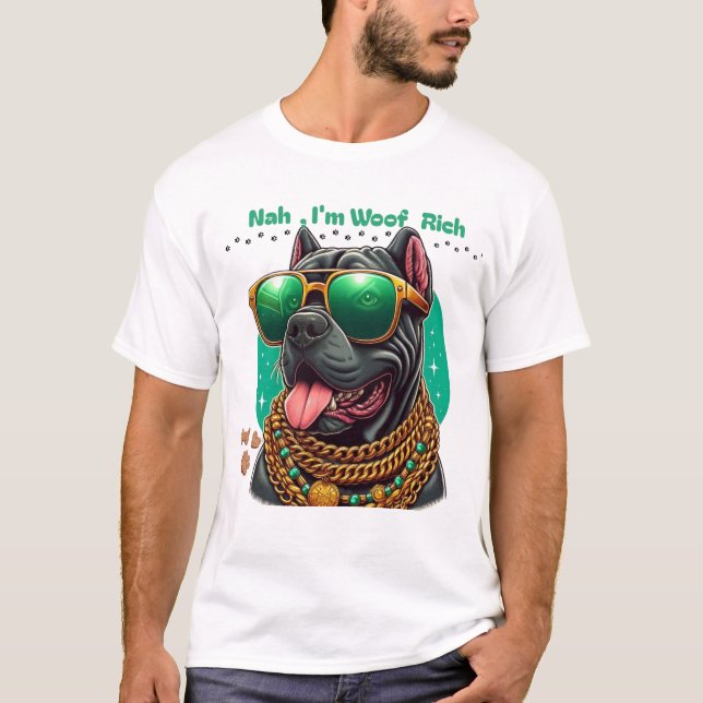 Blinged Out Frenchie - Angesagt-Hop Hund mit Kette T-Shirt (Vorderseite)