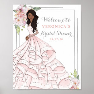 Blingy Glamour Bride Brautparty Begrüßungszeichen Poster