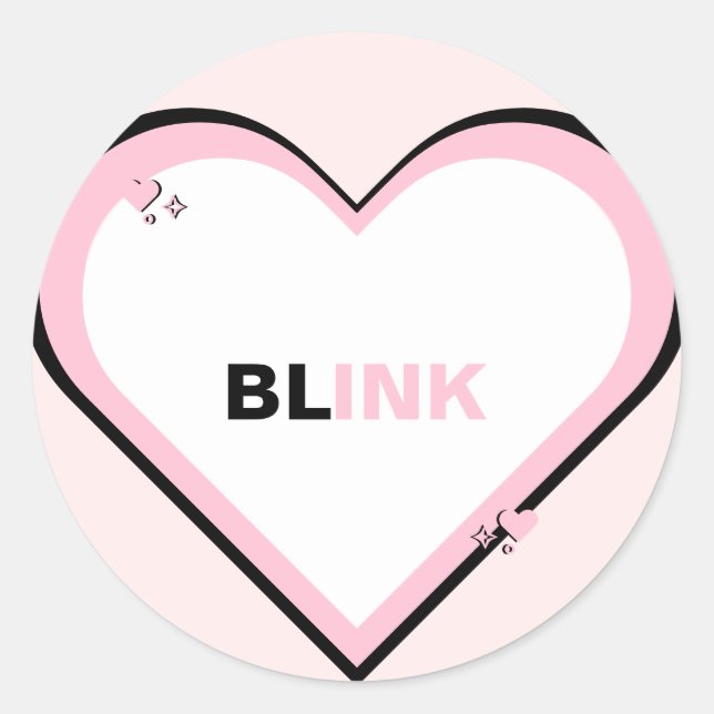 Blink Kpop Niedlich Teen Ästhetik Runder Aufkleber (Vorderseite)