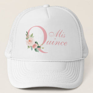Blink Pink Floral Mis Quince Quinceanera Truckerkappe