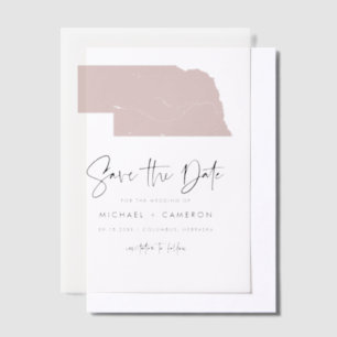 Blink Pink Nebraska Karte Save the Date Minimalist