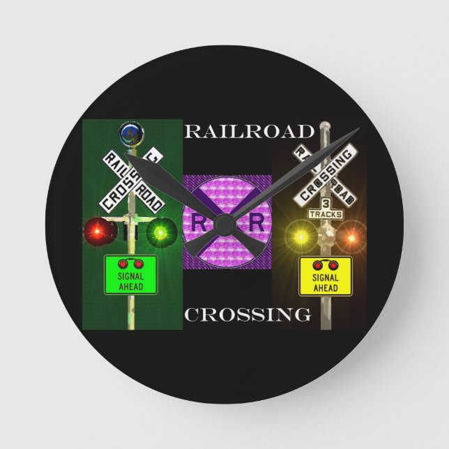 Blinkende Bahnuhr Runde Wanduhr (Vorderseite)