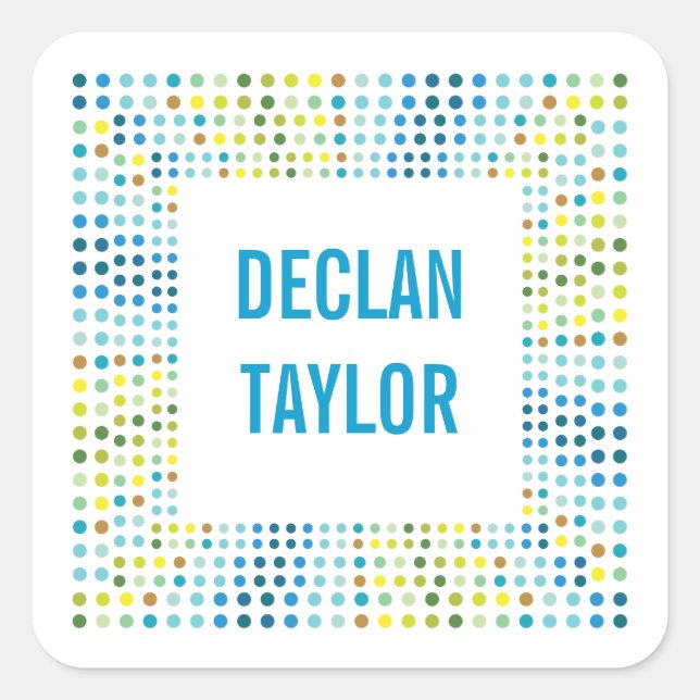 Blinkende blaue Lichter - Etikett / Geschenk-Marki Quadratischer Aufkleber (Vorderseite)