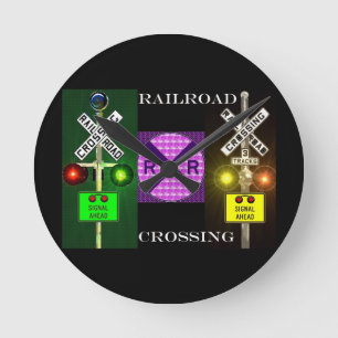 Blinkende Eisenbahn-Uhr Runde Wanduhr
