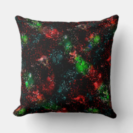 Blinkende Farbflecken unter dunklen und mosaikfarb Kissen