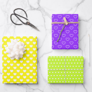 Blinkende, feine Farben Lemon-Yellow Limon-Green L Geschenkpapier Set