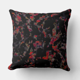 Blinkende rote Flecken auf dunkelgrauem Felsunterg Kissen