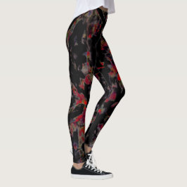 Blinkende rote Flecken auf dunkelgrauem Felsunterg Leggings